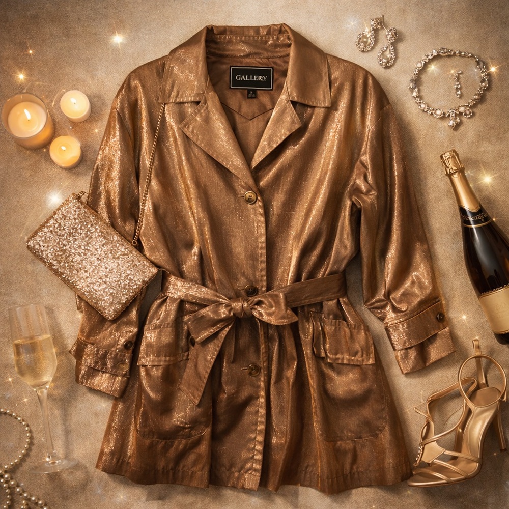 Gallery Women's vintage metallic Shimmering Bronze Jacket